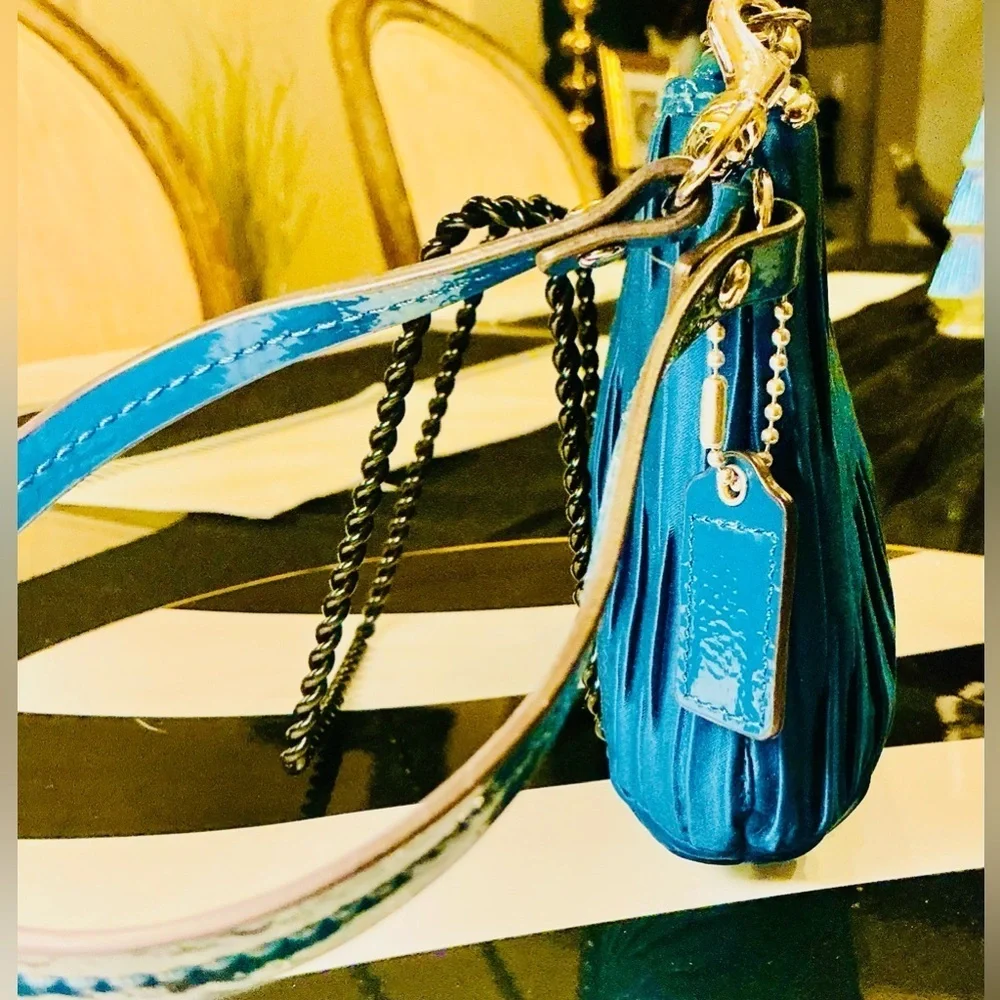 COACH Midnight Blue RARE Large wristlet